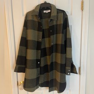 BB Dakota Steve Madden green plaid shacket XL